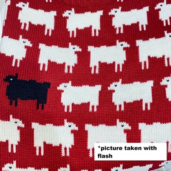 PRINCESS DIANA BLACK SHEEP RED SWEATER INSPIRED - Picture 8 of 9